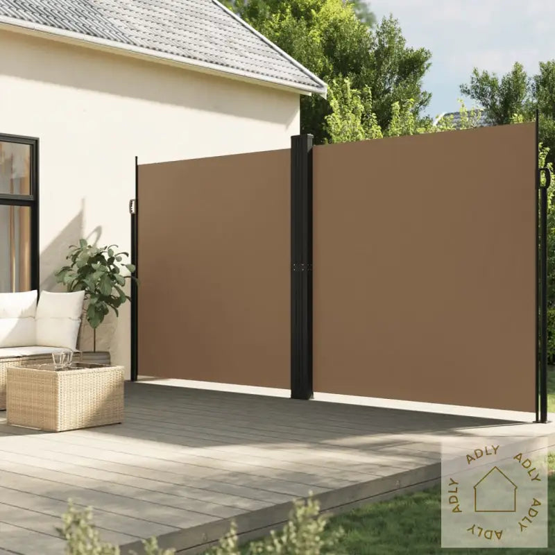 Uttrekkbar Sidemarkise Gråbrun 200X600 Cm