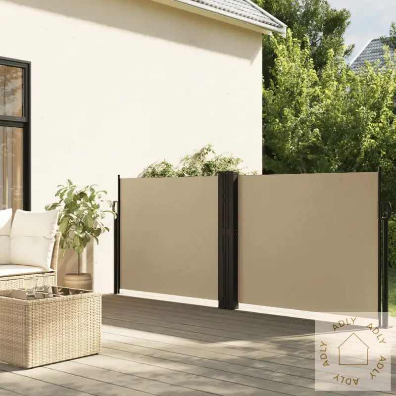 Uttrekkbar Sidemarkise 140X1000 Cm Beige
