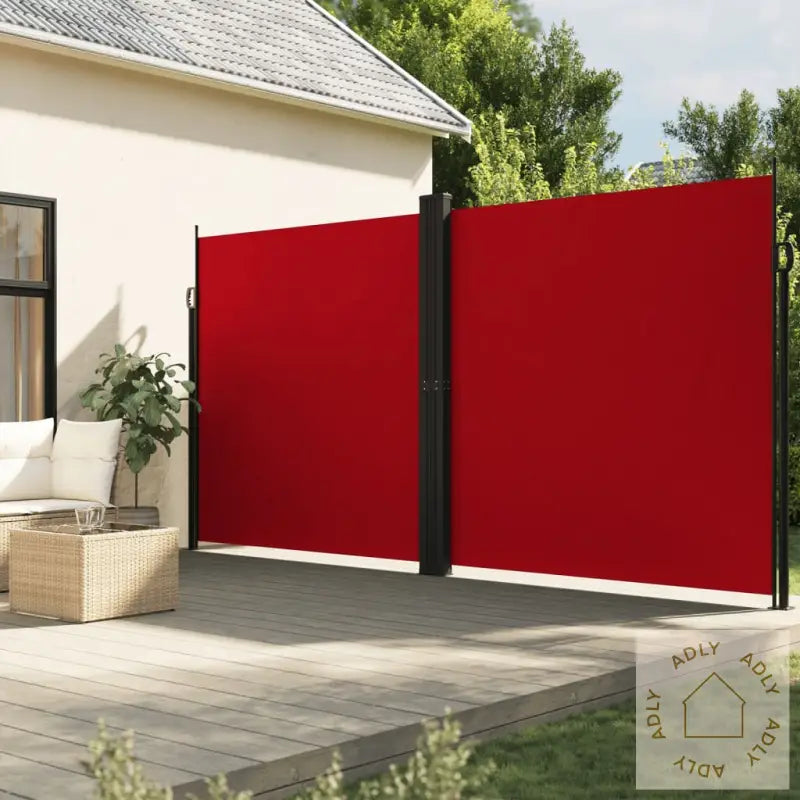 Uttrekkbar Sidemarkise 220X1200 Cm Rød