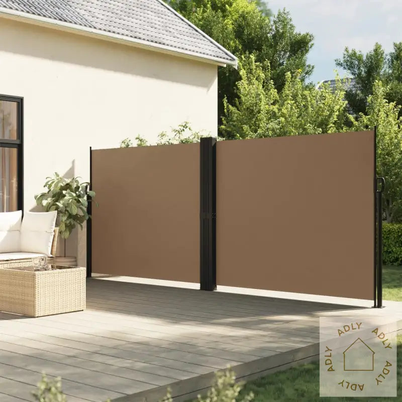 Uttrekkbar Sidemarkise Gråbrun 160X600 Cm
