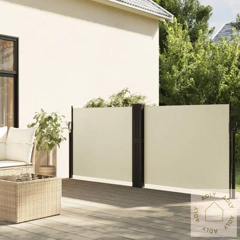 Uttrekkbar Sidemarkise 120X1000 Cm Kremhvit