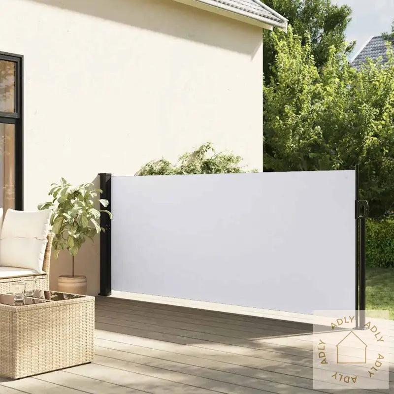 Uttrekkbar Sidemarkise Hvit 117X300 Cm