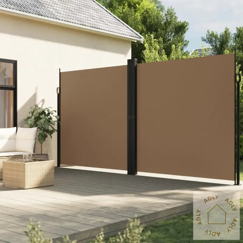Uttrekkbar Sidemarkise 200X1200 Cm Gråbrun