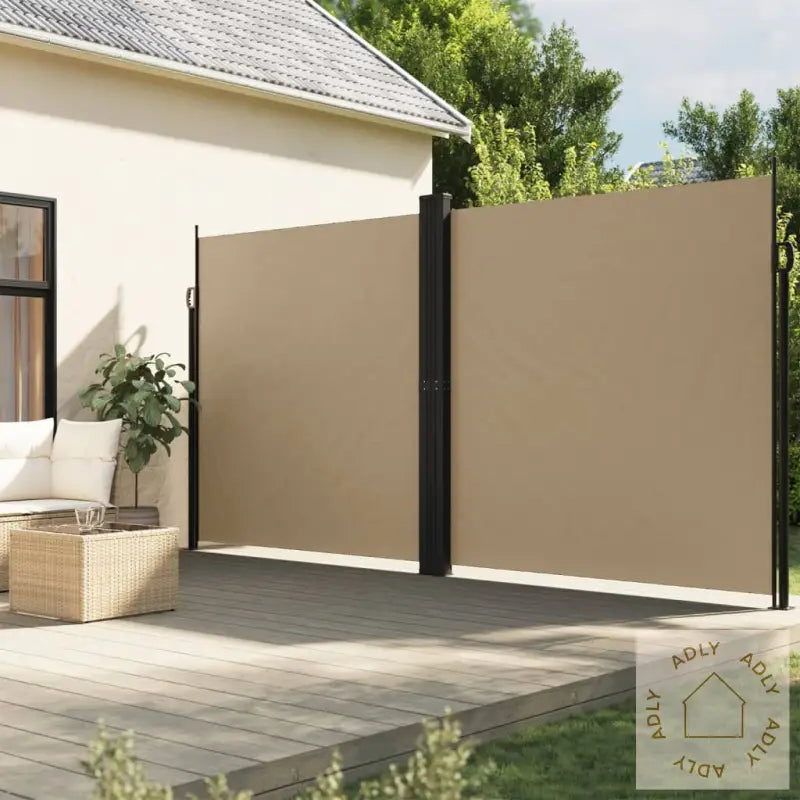 Uttrekkbar Sidemarkise Beige 220X1000 Cm