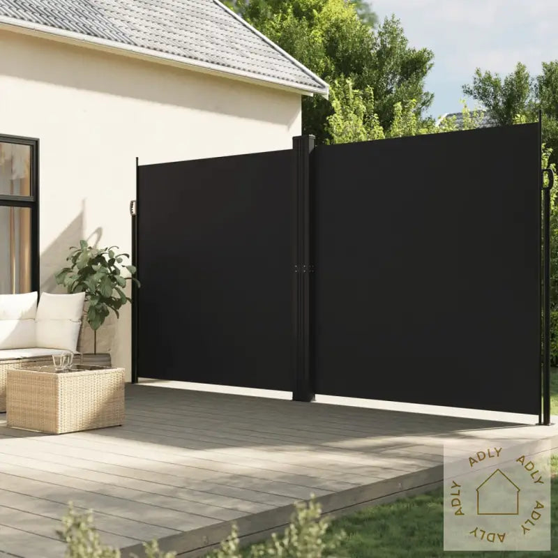 Uttrekkbar Sidemarkise 200X600 Cm Svart