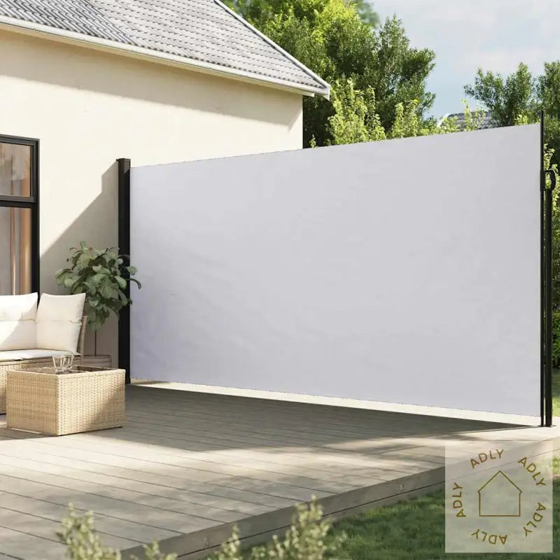 Uttrekkbar Sidemarkise Hvit 220X600 Cm