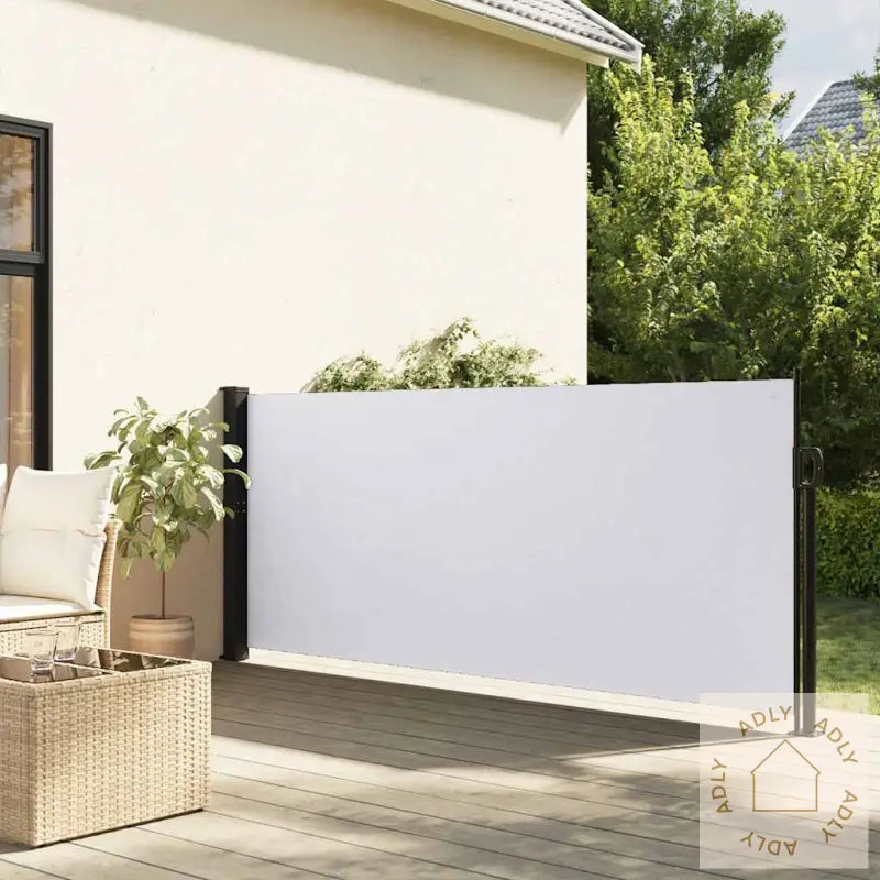 Uttrekkbar Sidemarkise Hvit 120X600 Cm