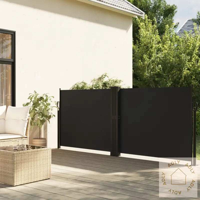 Uttrekkbar Sidemarkise 140X1000 Cm Svart