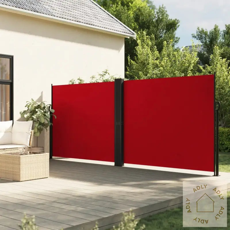 Uttrekkbar Sidemarkise 180X600 Cm Rød