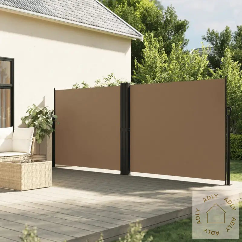 Uttrekkbar Sidemarkise Gråbrun 160X1200 Cm