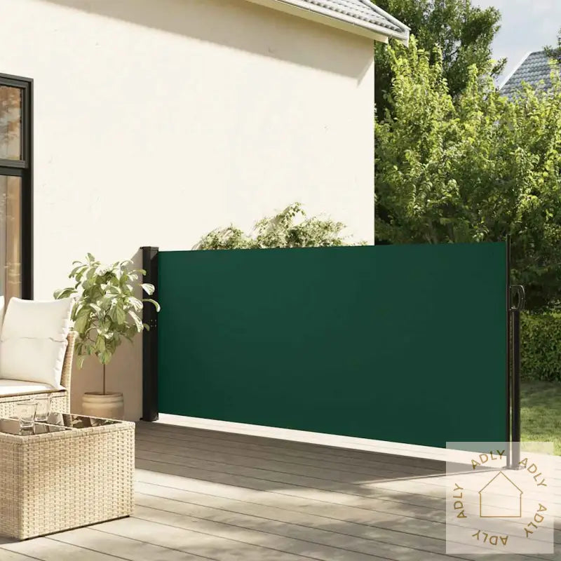 Uttrekkbar Sidemarkise Mørkegrønn 117X300 Cm