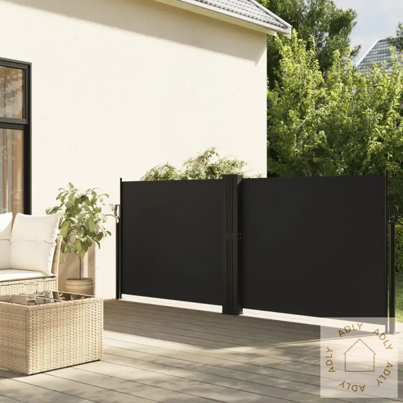 Uttrekkbar Sidemarkise 120X600 Cm Svart