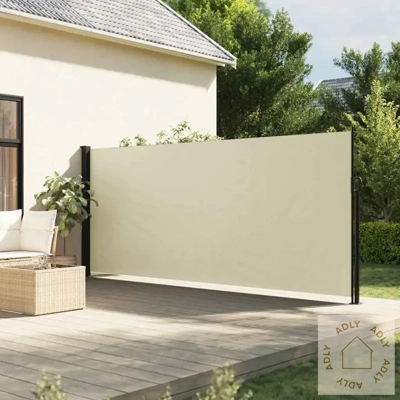 Uttrekkbar Sidemarkise Kremhvit 180X300 Cm