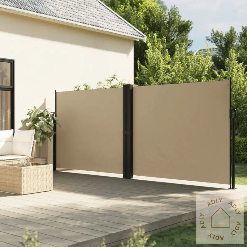 Uttrekkbar Sidemarkise Beige 160X1000 Cm