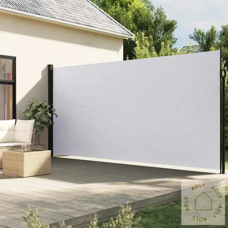 Uttrekkbar Sidemarkise Hvit 220X300 Cm