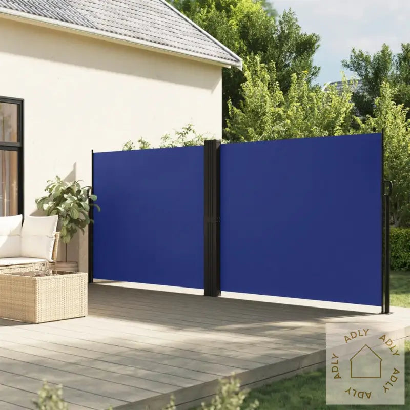 Uttrekkbar Sidemarkise 180X1000 Cm Blå