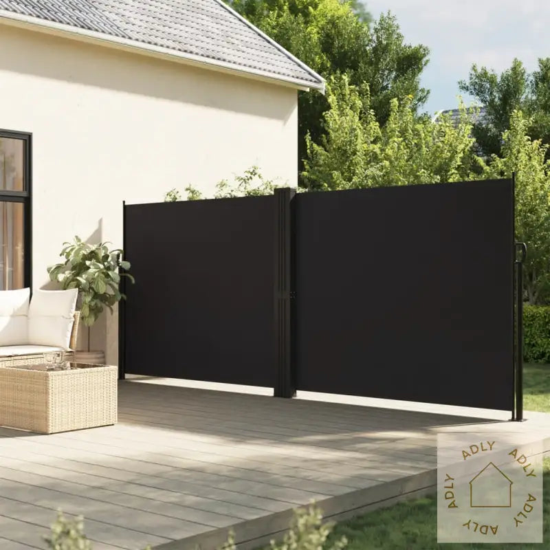 Uttrekkbar Sidemarkise 160X1200 Cm Svart