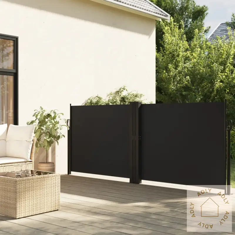 Uttrekkbar Sidemarkise Svart 120X1200 Cm