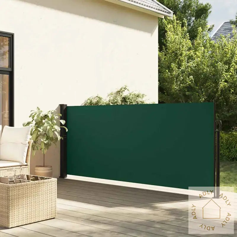 Uttrekkbar Sidemarkise Mørkegrønn 120X500 Cm
