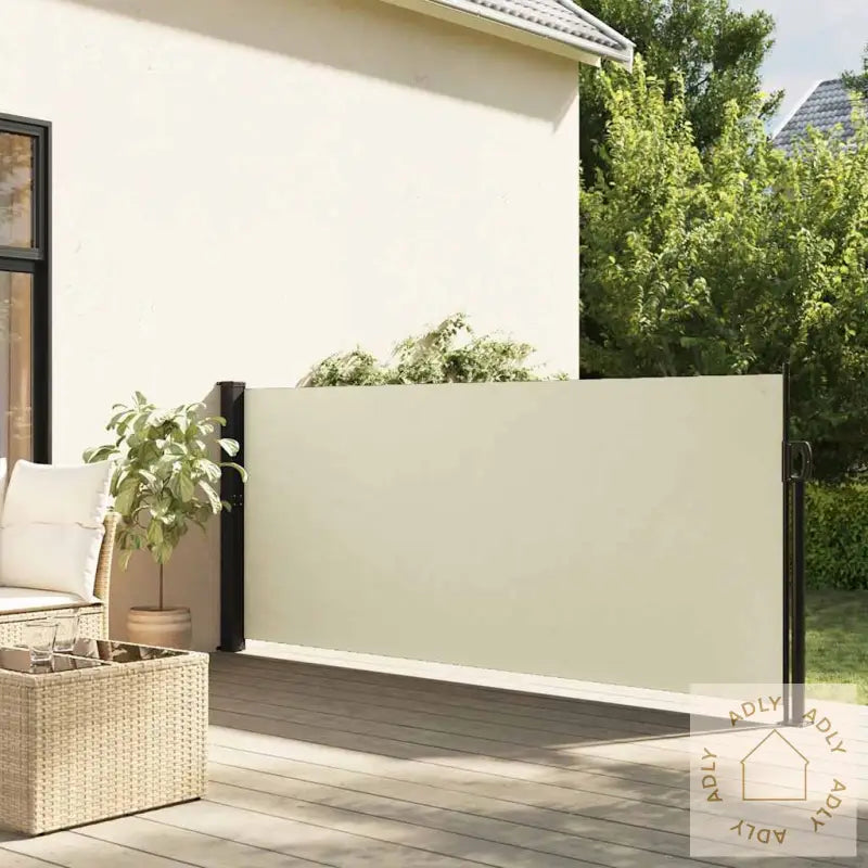 Uttrekkbar Sidemarkise 120X600 Cm Kremhvit