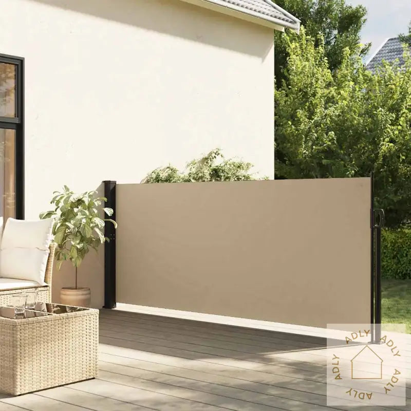 Uttrekkbar Sidemarkise Beige 120X600 Cm