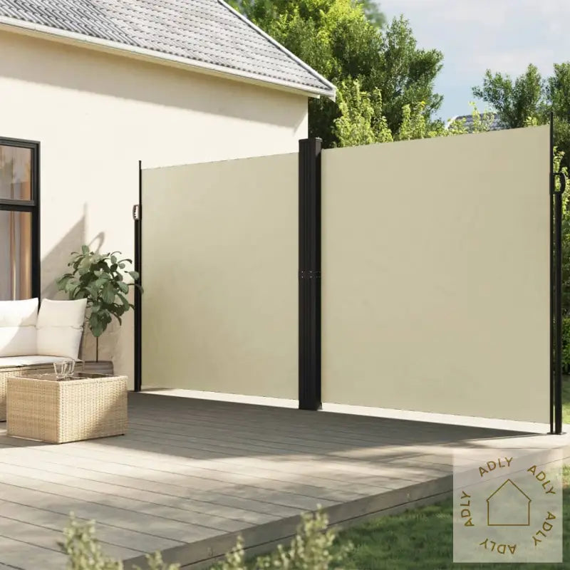 Uttrekkbar Sidemarkise 200X600 Cm Kremhvit