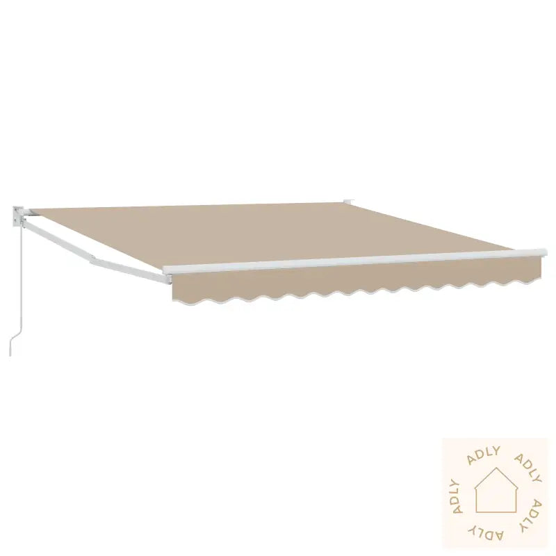 Manuell Uttrekkbar Markise Beige 350X250 Cm