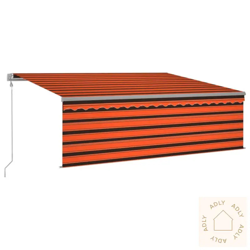 Automatisk Markise Rullegardin Vindsensor Led 4X3M Oransje Brun