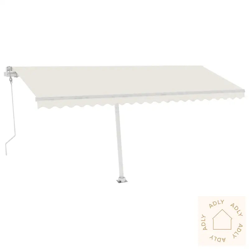 Automatisk Markise Med Vindsensor Og Led 500X350 Cm Kremhvit