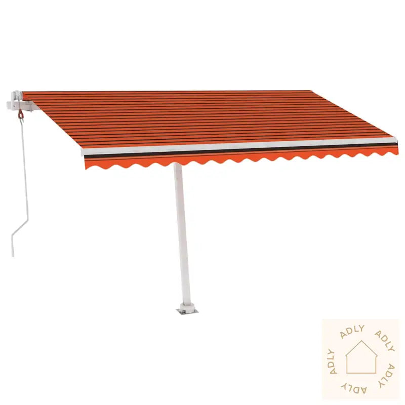 Automatisk Markise Med Vindsensor Og Led 400X300Cm Oransje Brun