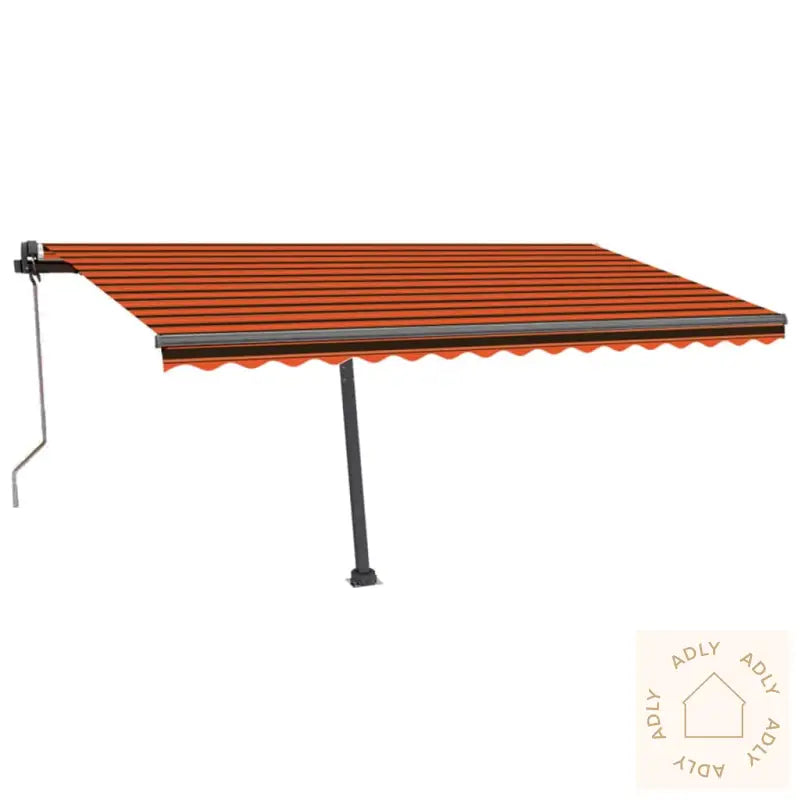 Automatisk Markise Med Vindsensor Og Led 400X300Cm Oransje/Brun