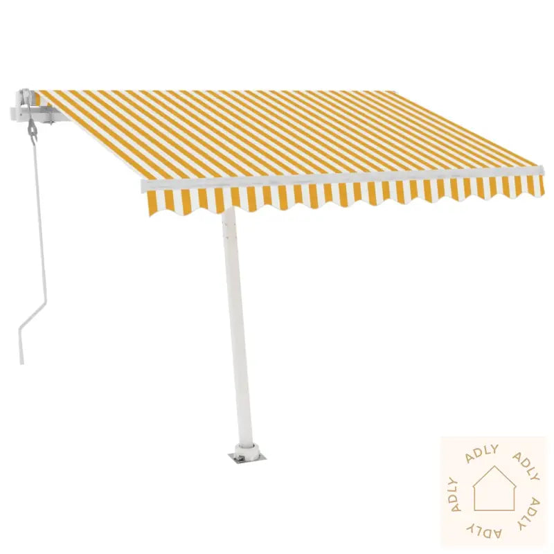 Frittstående Automatisk Markise 300X250 Cm Gul Og Hvit