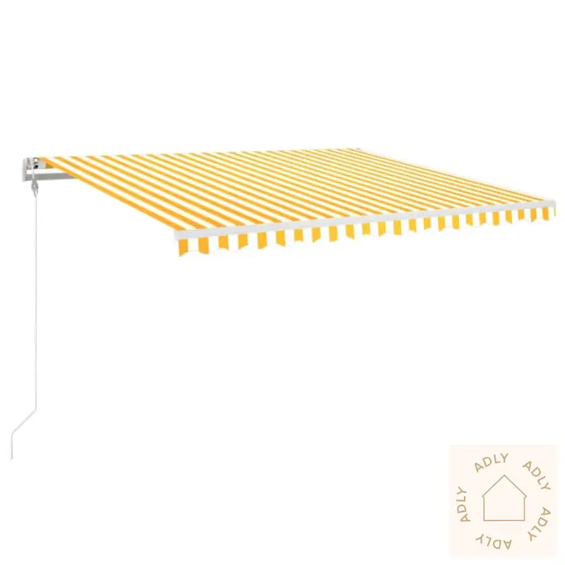 Automatisk Uttrekkbar Markise 400X350 Cm Gul Og Hvit