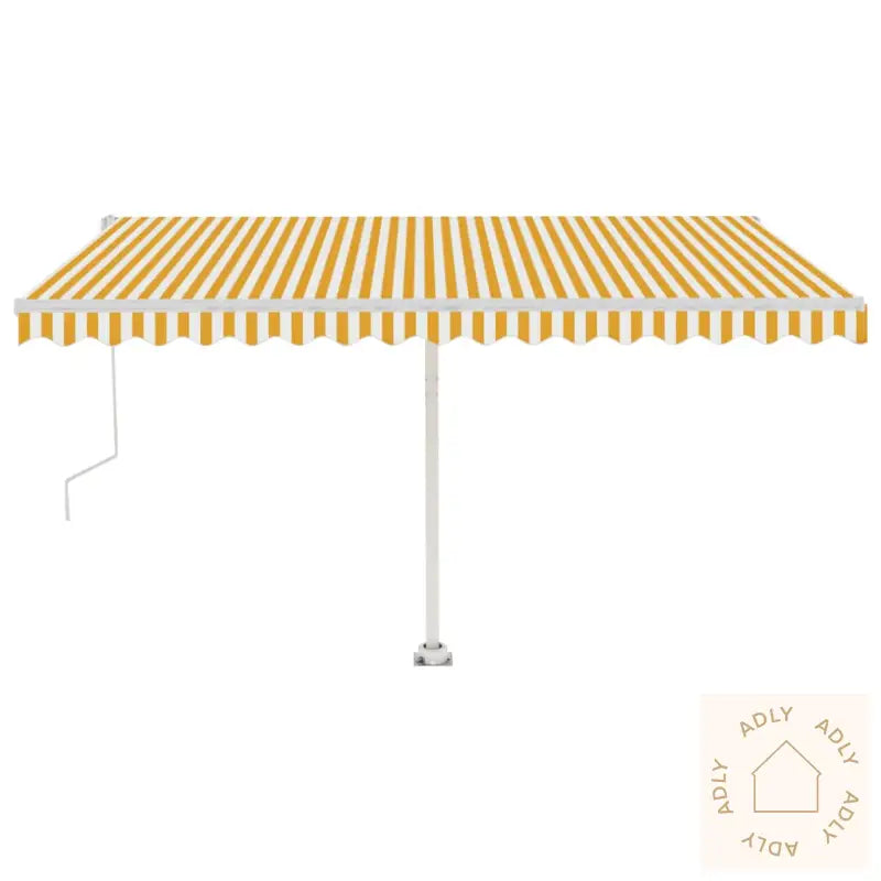 Frittstående Automatisk Markise 400X350Cm Gul Og Hvit