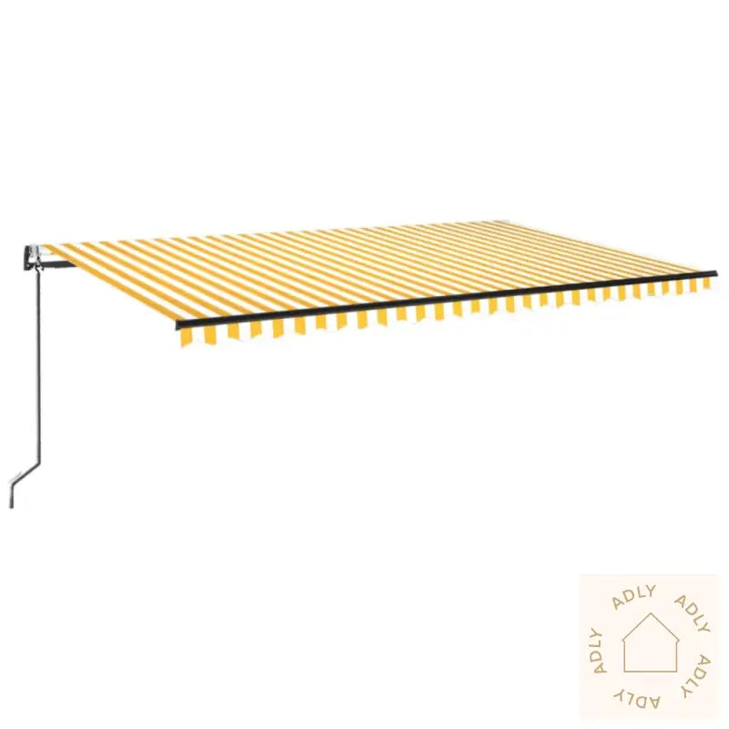 Automatisk Uttrekkbar Markise 500X300 Cm Gul Og Hvit