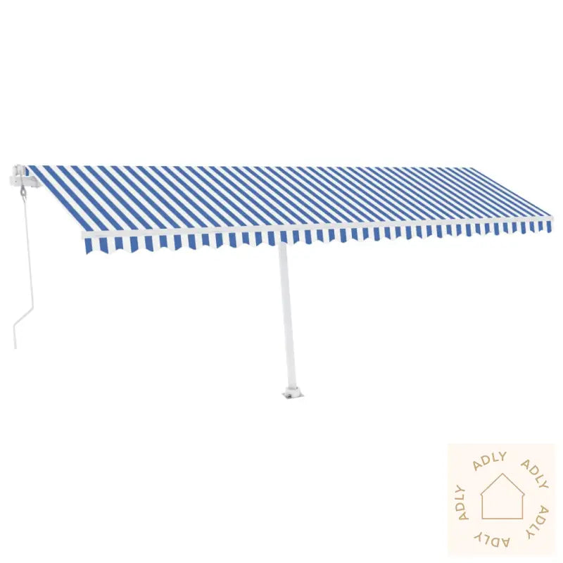 Frittstående Automatisk Markise 600X300 Cm Blå Og Hvit