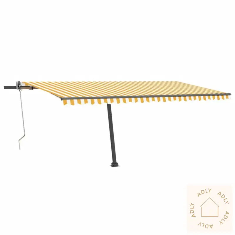 Automatisk Markise Med Vindsensor Og Led 500X300 Cm Gul/Hvit