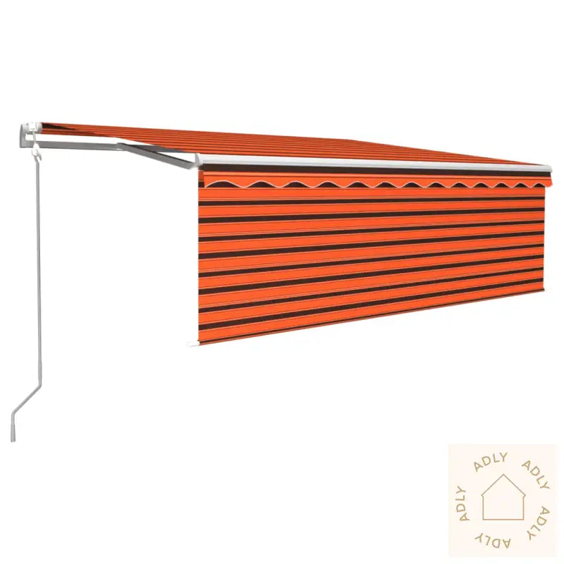 Automatisk Markise Rullegardin Vindsensor Led 4X3M Oransje Brun