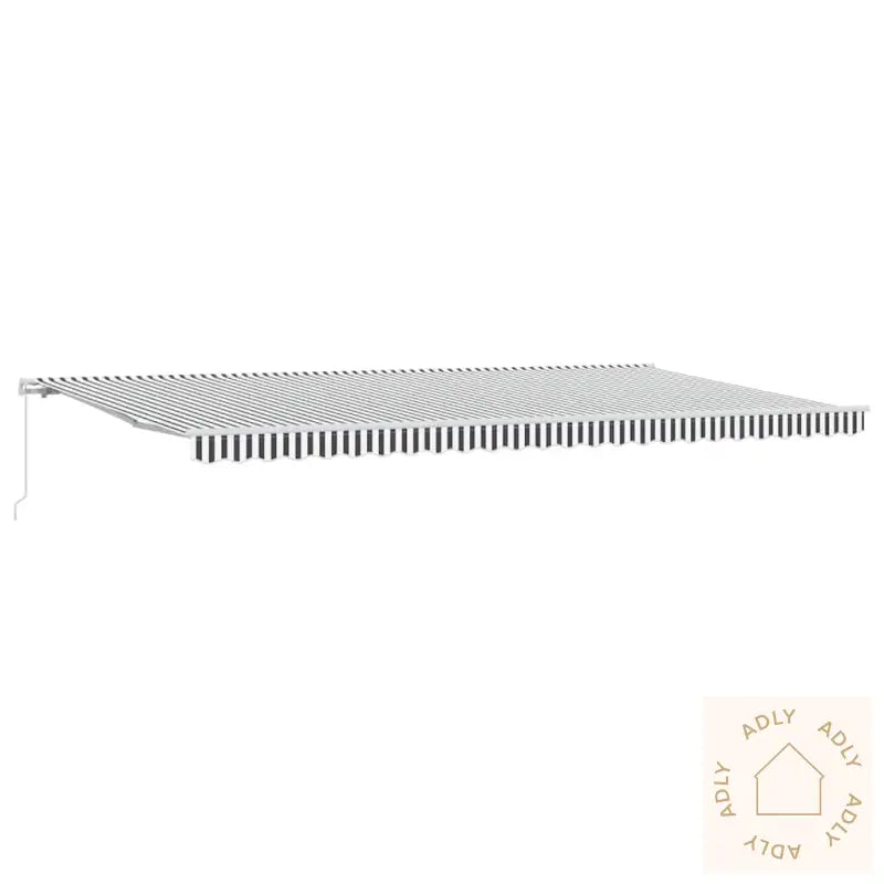 Manuell Uttrekkbar Markise Antrasitt Og Hvit 600X300 Cm
