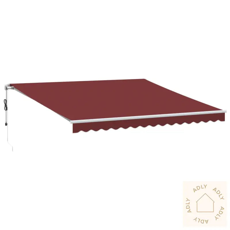 Automatisk Uttrekkbar Markise Med Led Burgunder 400X350 Cm