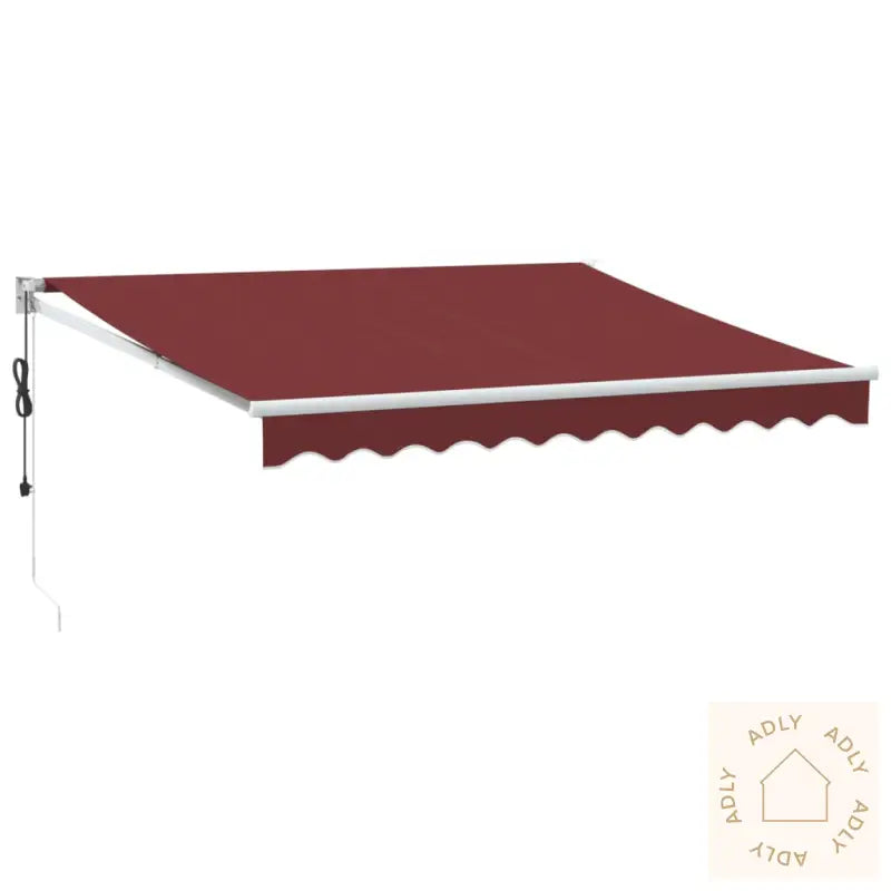 Automatisk Uttrekkbar Markise Med Led Burgunder 300X250 Cm