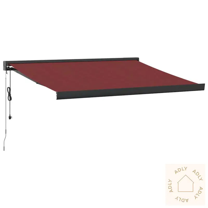 Automatisk Uttrekkbar Markise Med Led Burgunder 300X250 Cm
