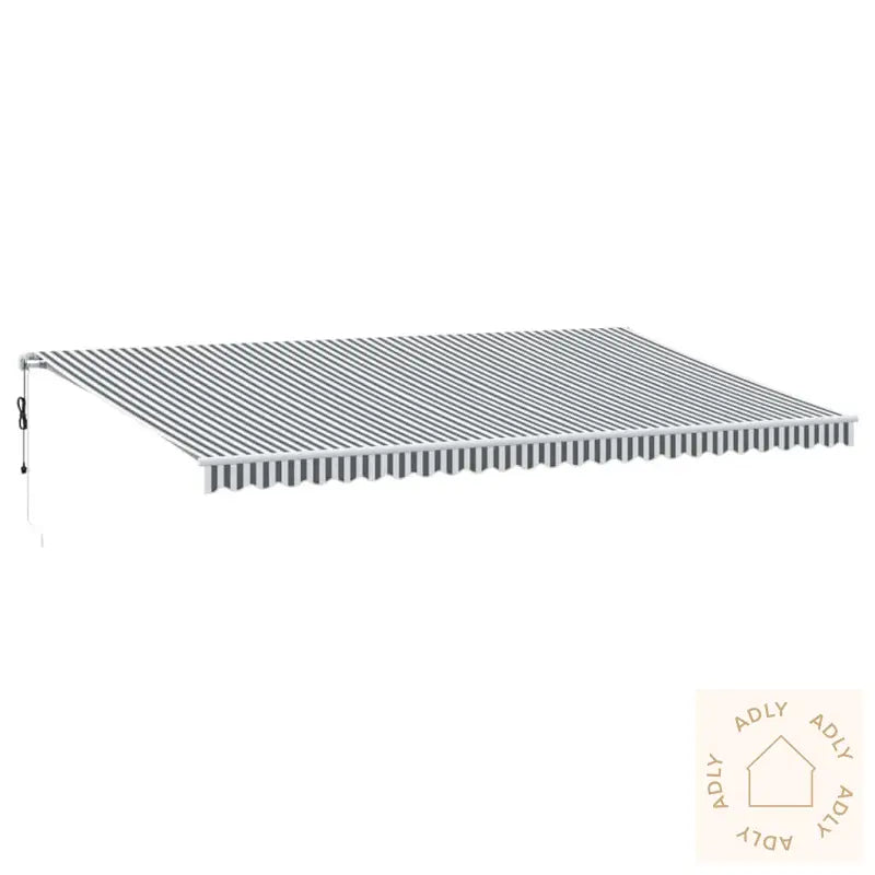 Automatisk Uttrekkbar Markise Antrasitt Og Hvit 600X300 Cm
