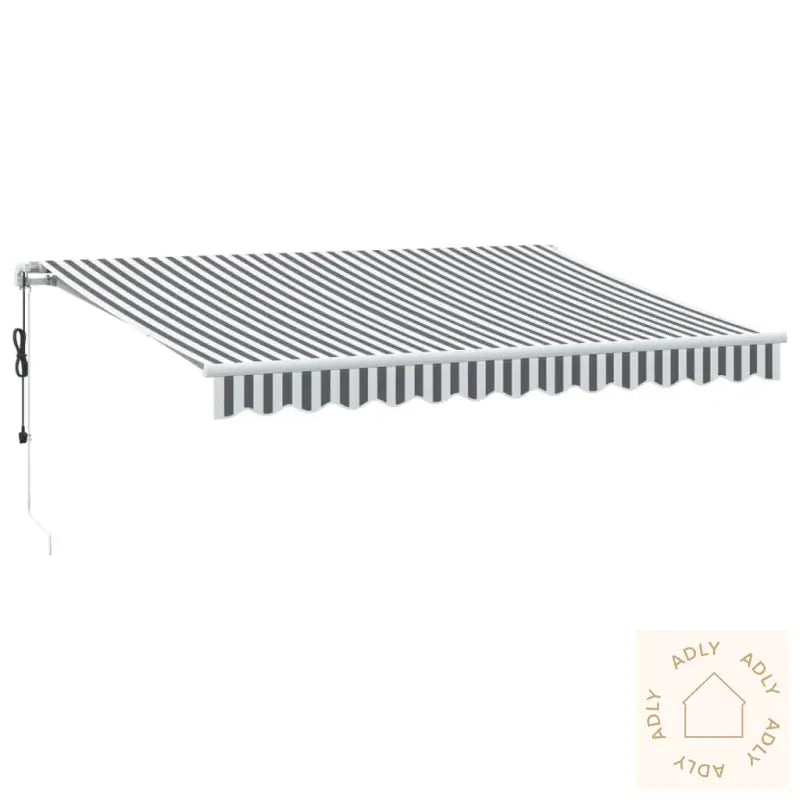 Automatisk Uttrekkbar Markise Antrasitt Og Hvit 350X250 Cm