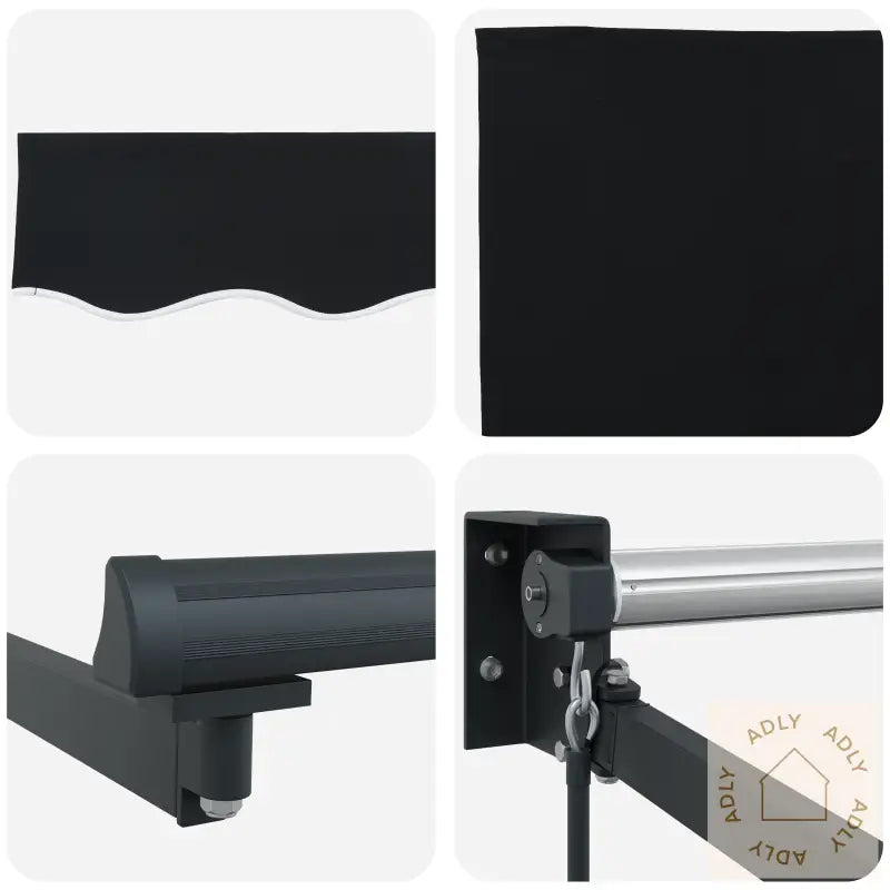Manuell Uttrekkbar Markise Svart 300X250 Cm