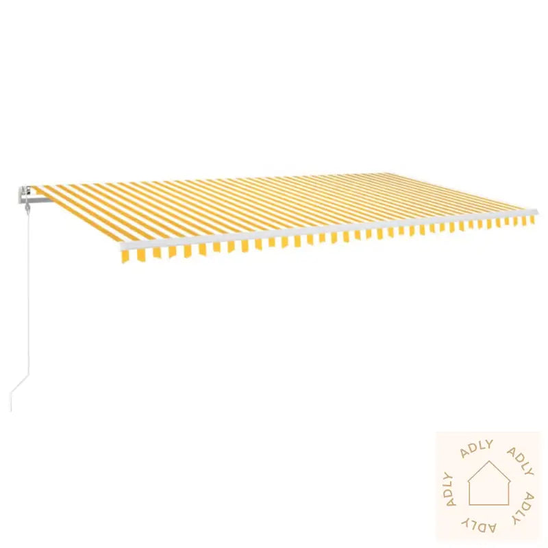 Automatisk Markise Med Vindsensor Og Led 600X350 Cm Gul/Hvit