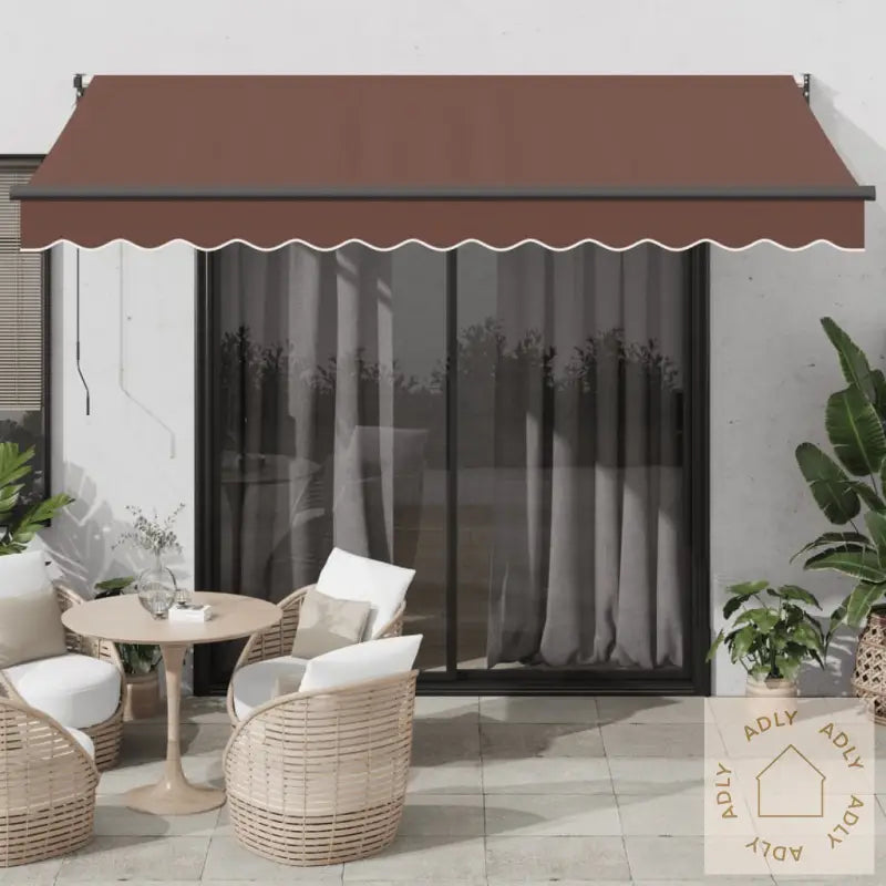 Manuell Uttrekkbar Markise Brun 350X250 Cm