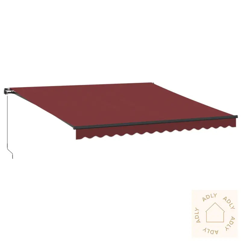 Manuell Uttrekkbar Markise Med Led Burgunder 400X350 Cm