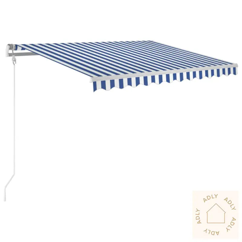 Automatisk Uttrekkbar Markise 300X250 Cm Blå Og Hvit