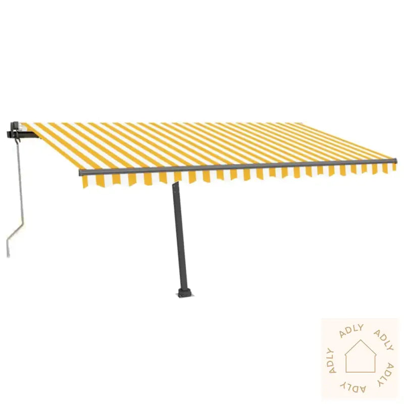 Automatisk Markise Med Vindsensor Og Led 450X300 Cm Gul/Hvit